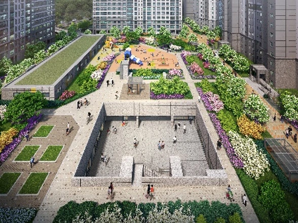 대구 달서자이 제니크 중앙광장 조경